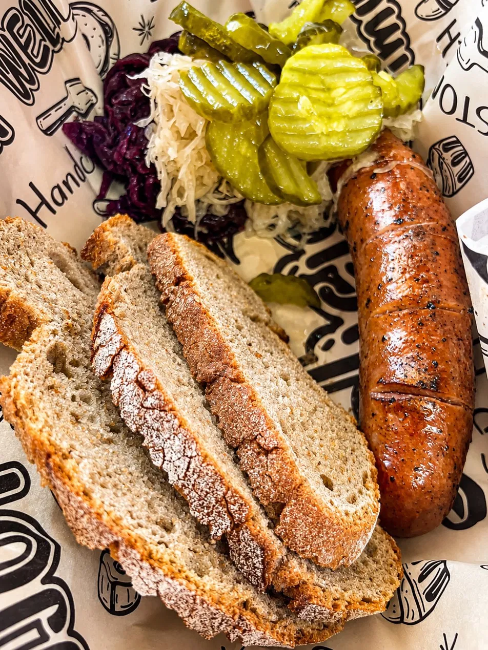 German bratwurst with sauerkraut